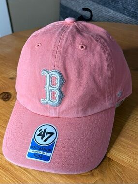 NWT ‘47 Brand Kids Boston Red Sox Pale Pink MLB Baseball Strapback Hat